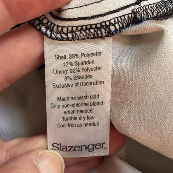 Slazenger Blue & Black Geometric Print Mini Golf Skirt with Shorts Size 6 - Picture 6 of 6